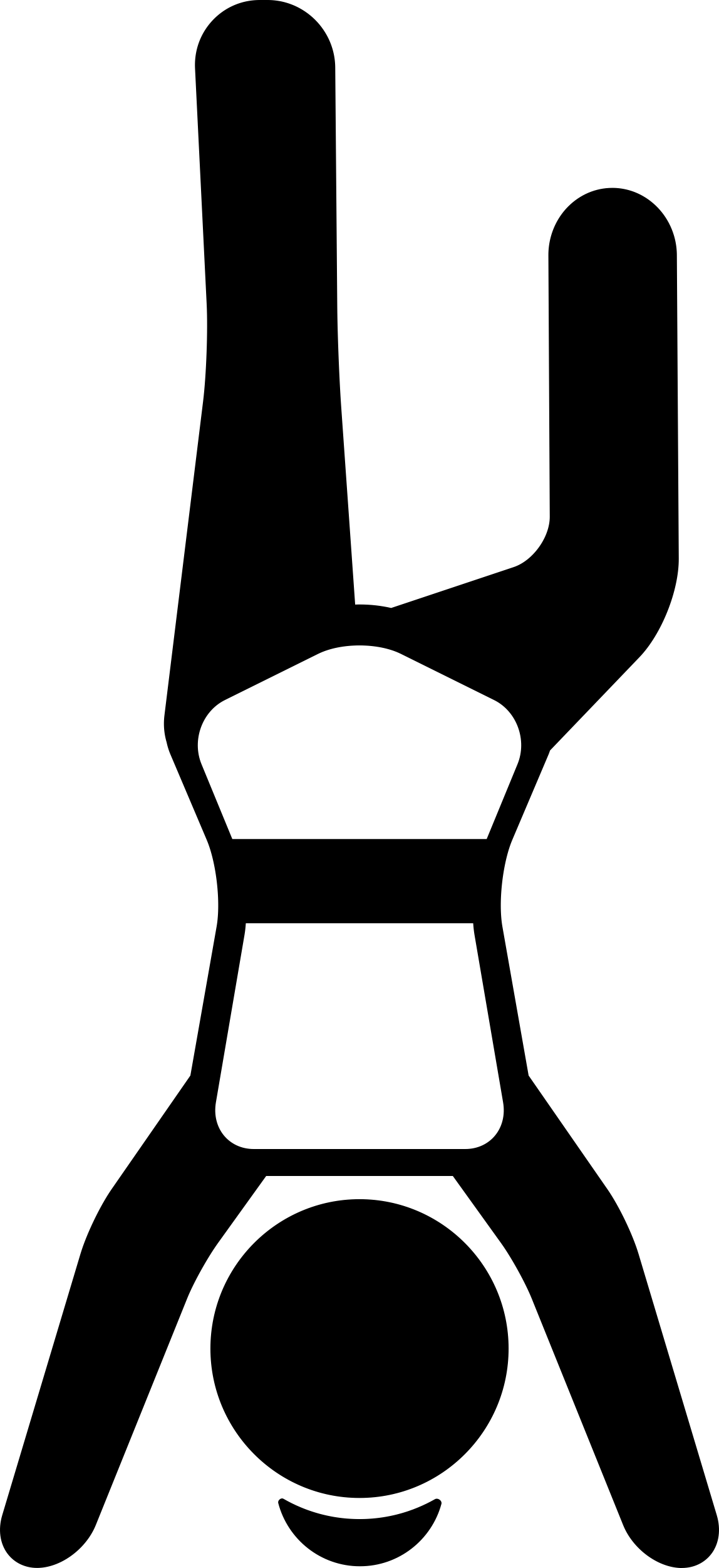 Girl Handstands With Flexed Leg Outline Svg File Free Vectors